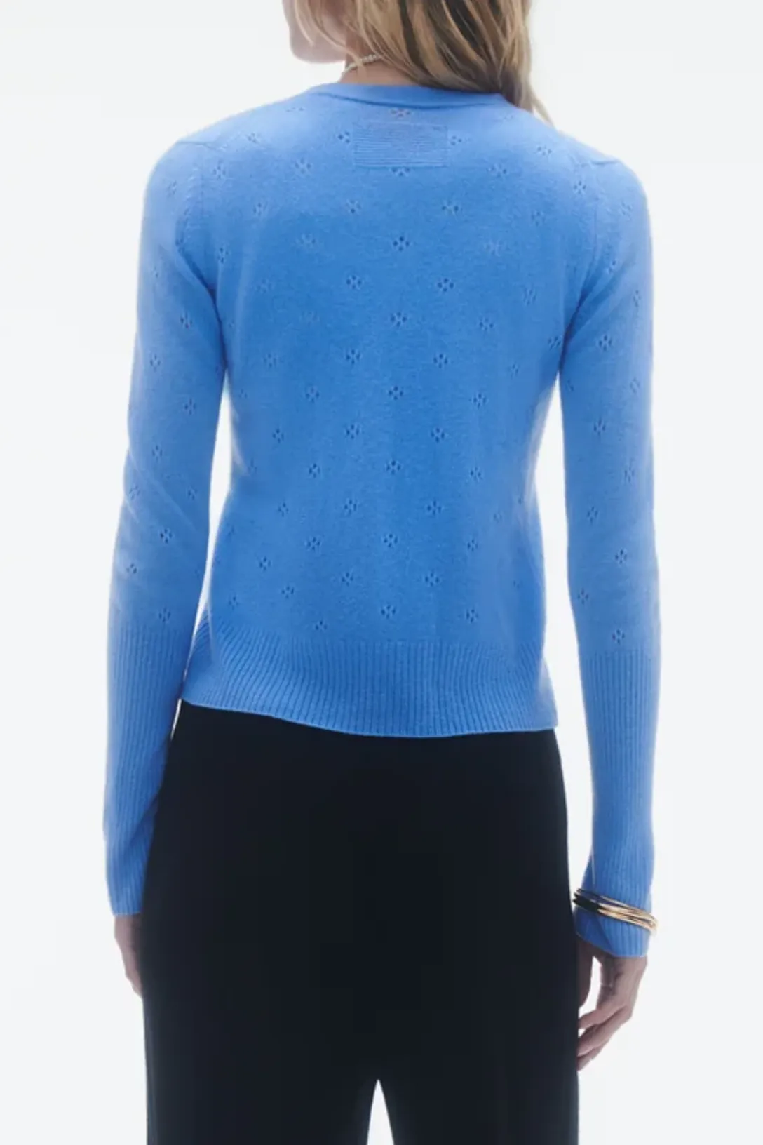 Jane Pointelle Cardigan | French Blue