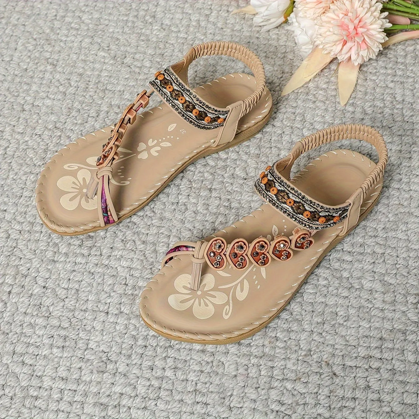 Jasmine - Boho Floral Sandals