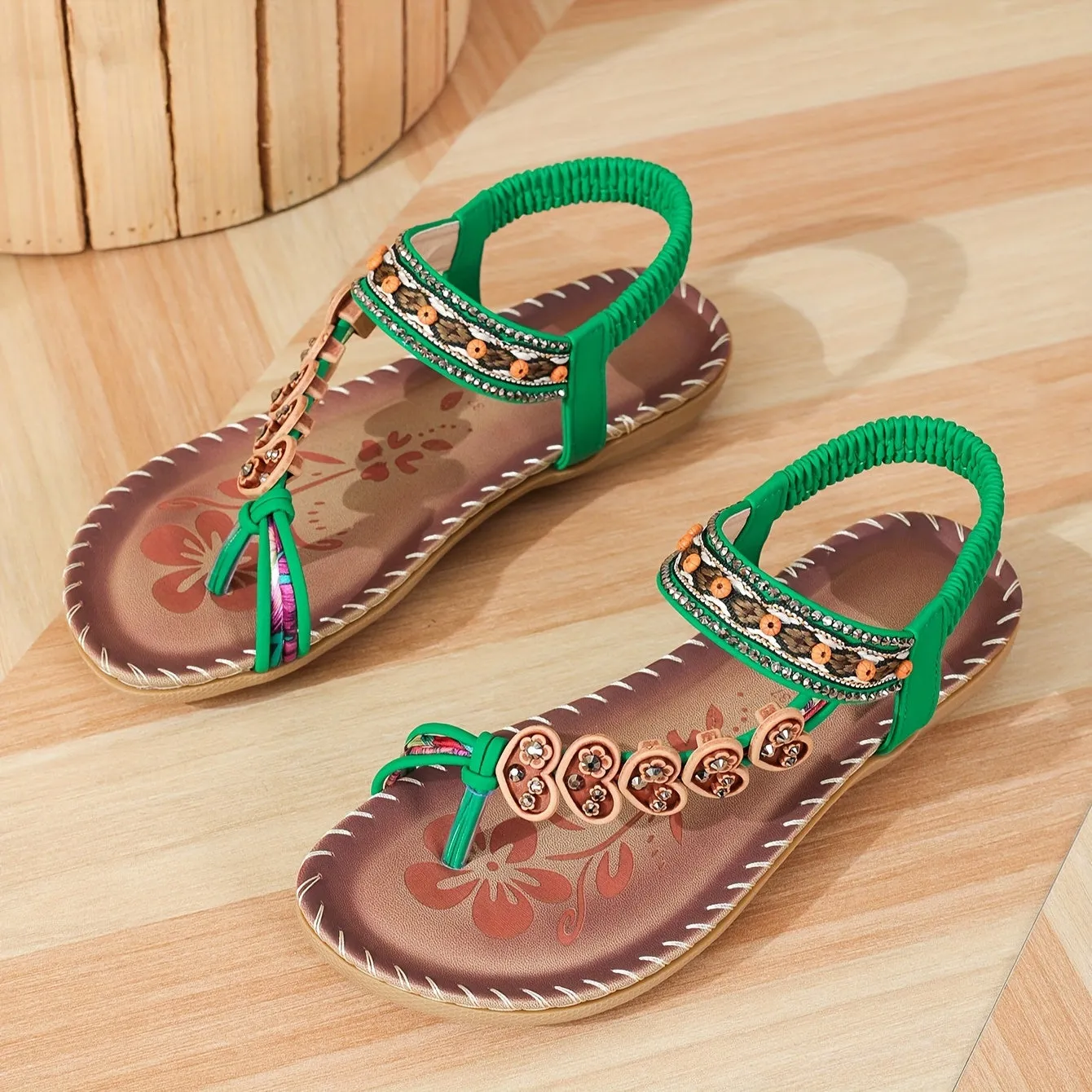 Jasmine - Boho Floral Sandals