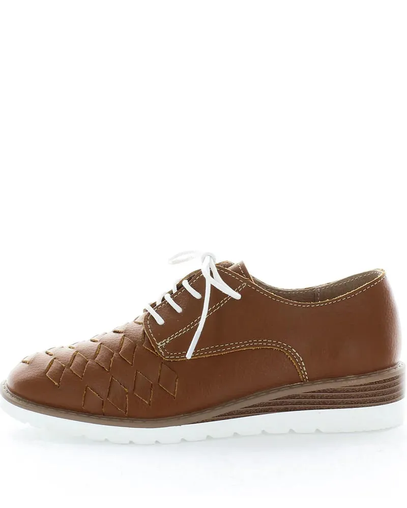 Just Bee Cassan Tan Leather Laceup