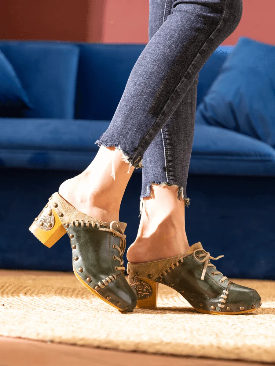Kairo Studded Stitch Leather Clog