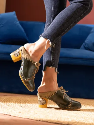 Kairo Studded Stitch Leather Clog