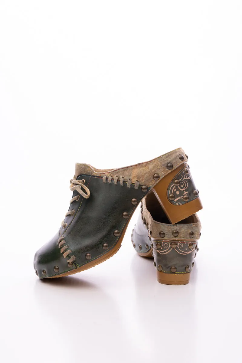Kairo Studded Stitch Leather Clog