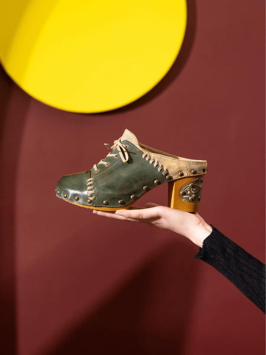 Kairo Studded Stitch Leather Clog
