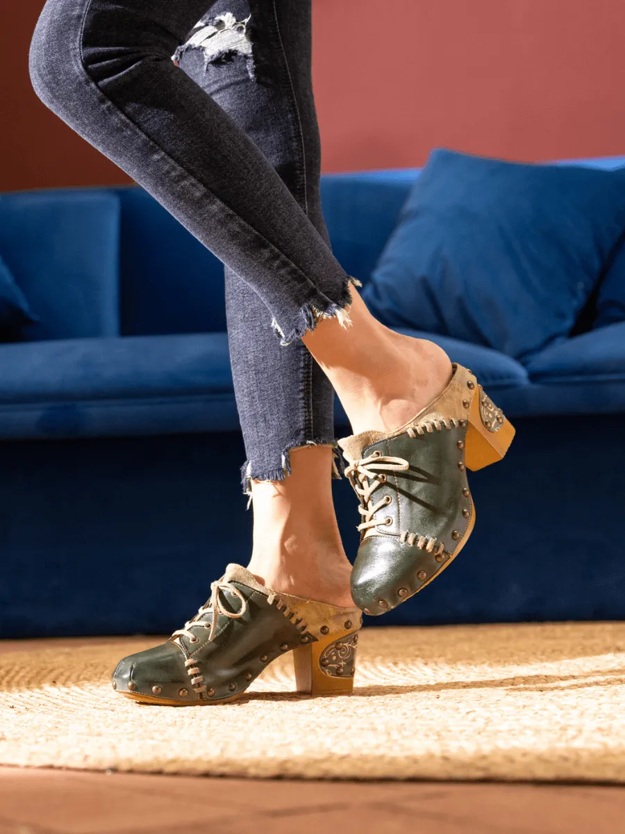 Kairo Studded Stitch Leather Clog