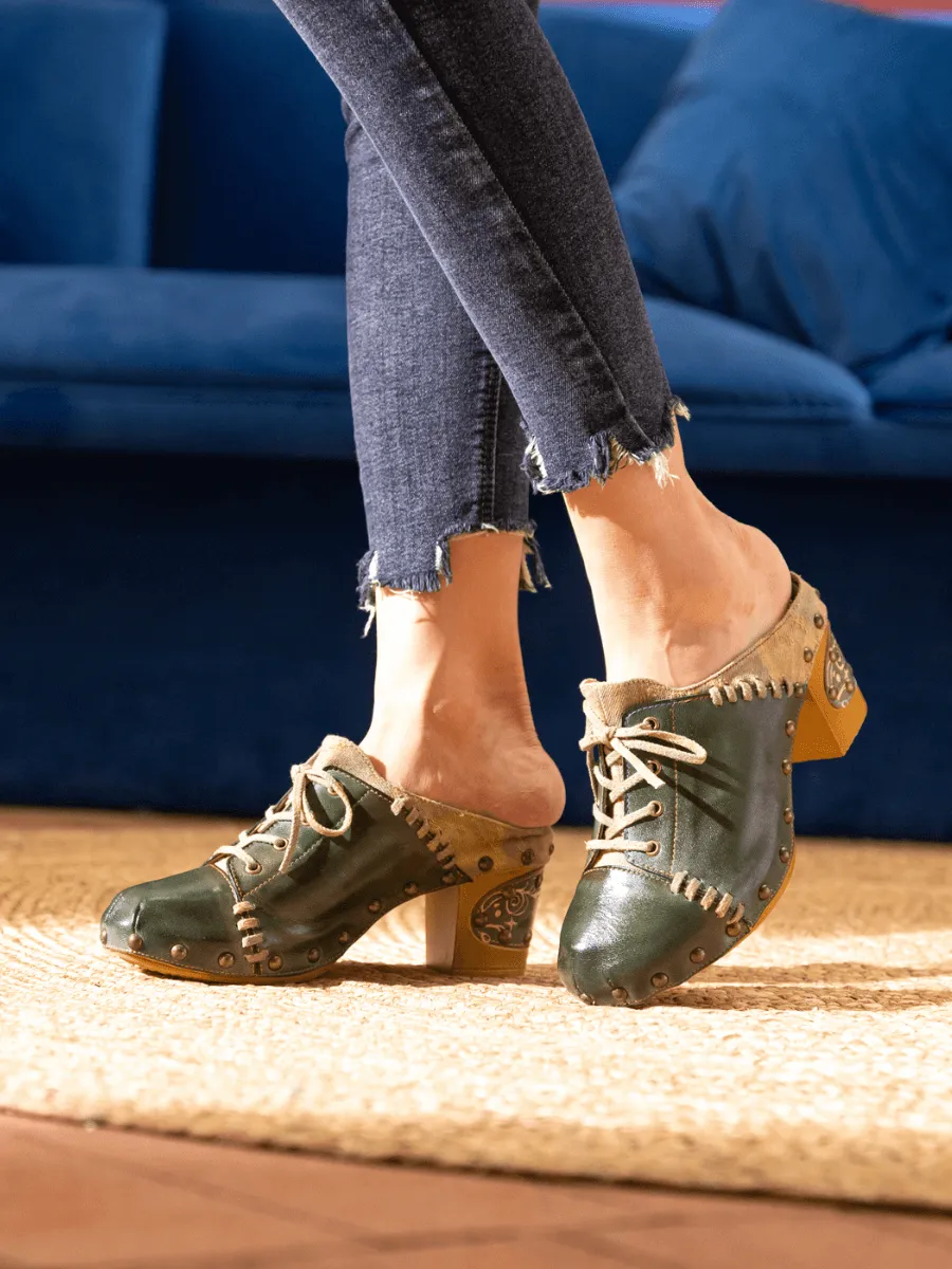Kairo Studded Stitch Leather Clog