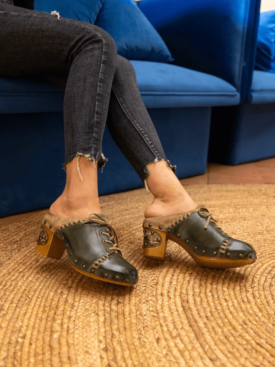 Kairo Studded Stitch Leather Clog