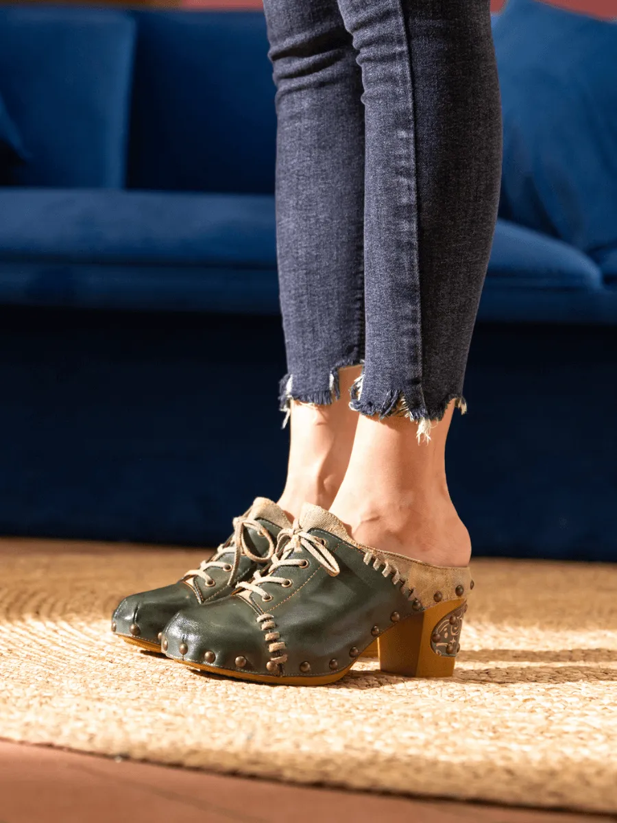 Kairo Studded Stitch Leather Clog
