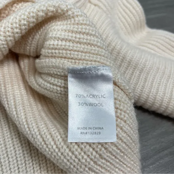 L'Academie Revolve Nonna Half Zip Sweater in Ivory XS Cropped Retro Chunky Knit