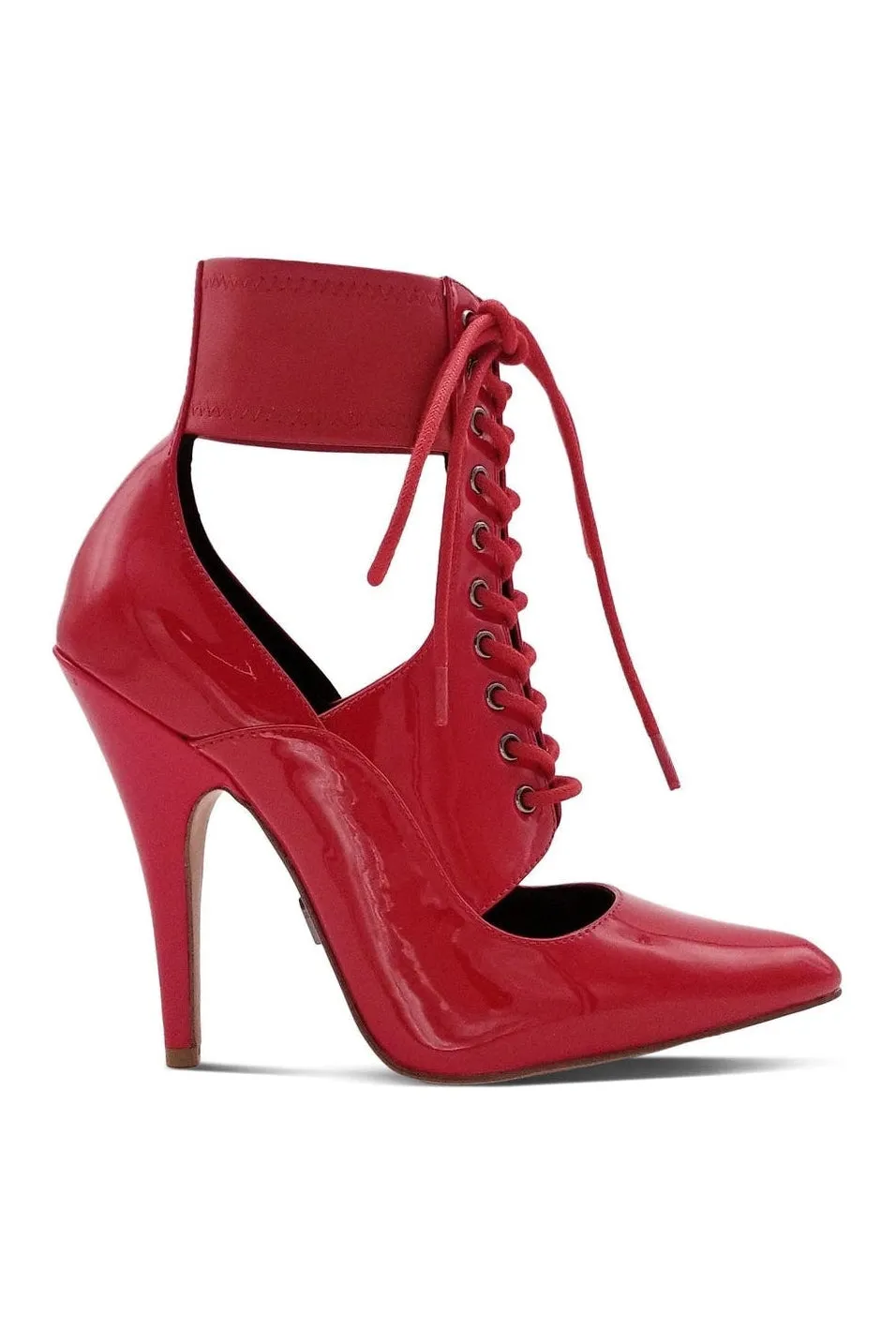 Lace Up Ankle Bootie with Stretch Ankle Cuff