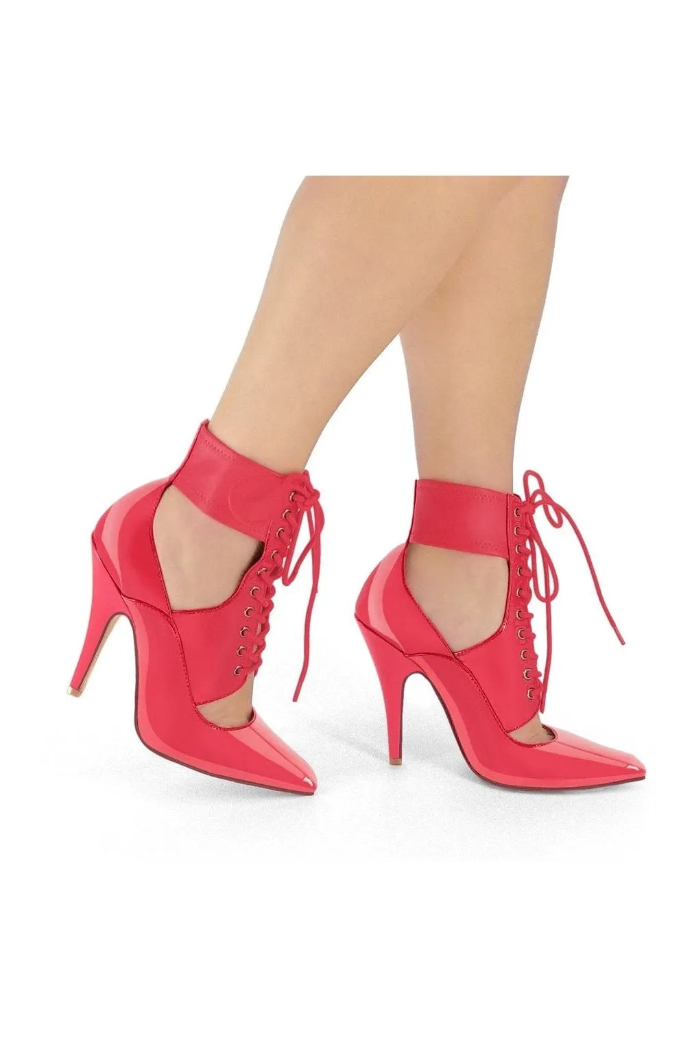 Lace Up Ankle Bootie with Stretch Ankle Cuff