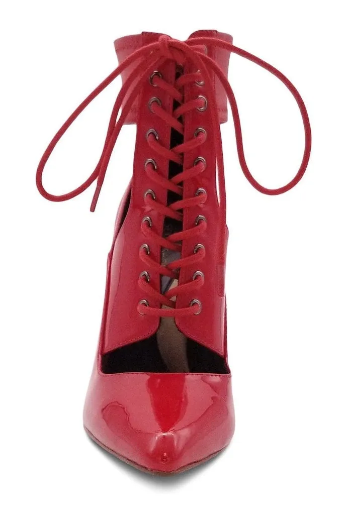 Lace Up Ankle Bootie with Stretch Ankle Cuff