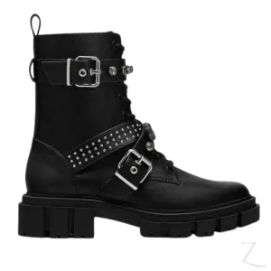 Ladies Studded Chunky Ankle Boots | Buckle-Up | "Sia"