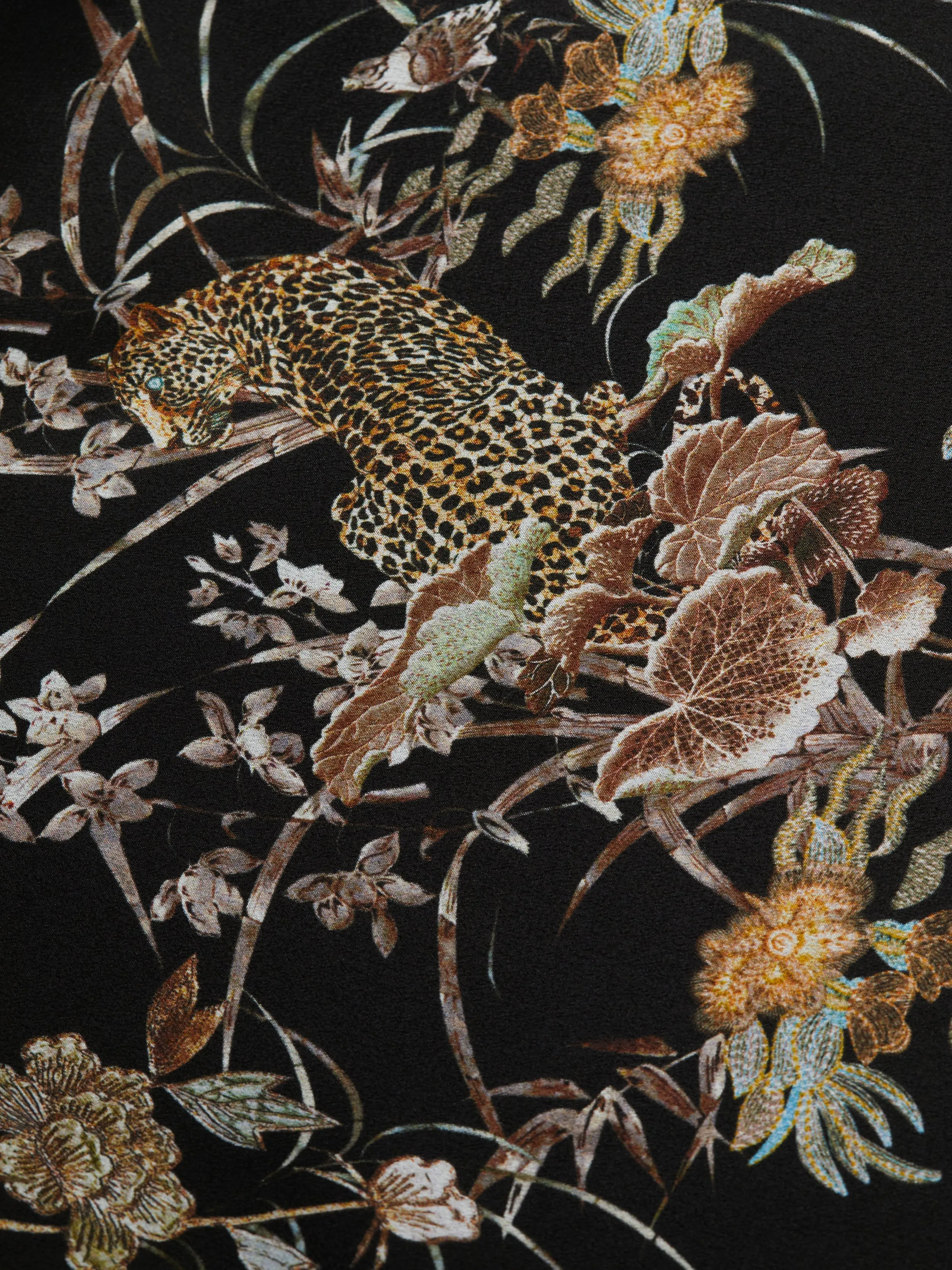 L'AGENCE - Jane Silk Camisole - Black Multi Tapestry Jungle Print