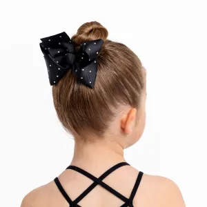 Large Diamanté Bow Hair Clip in Black