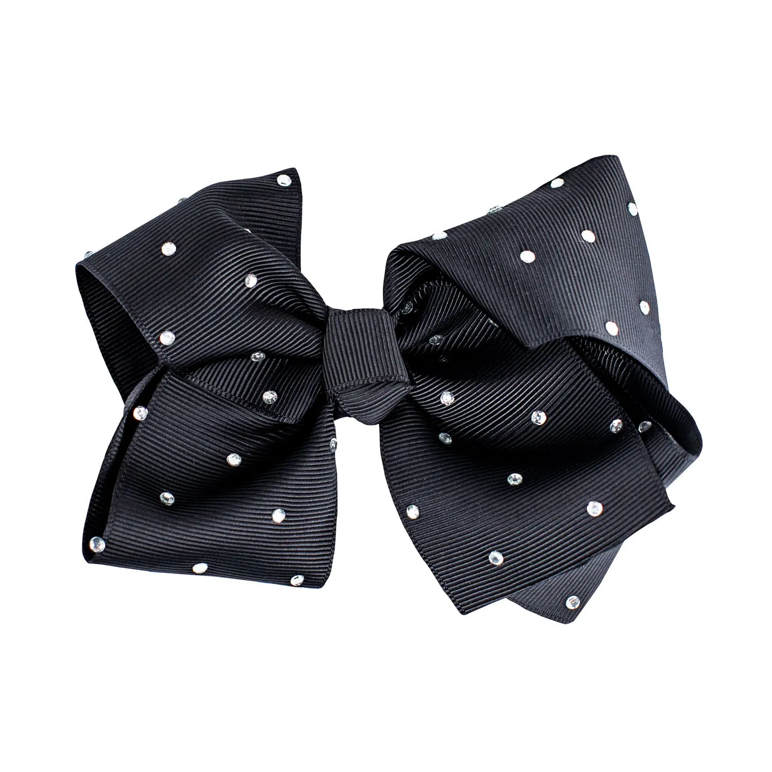 Large Diamanté Bow Hair Clip in Black