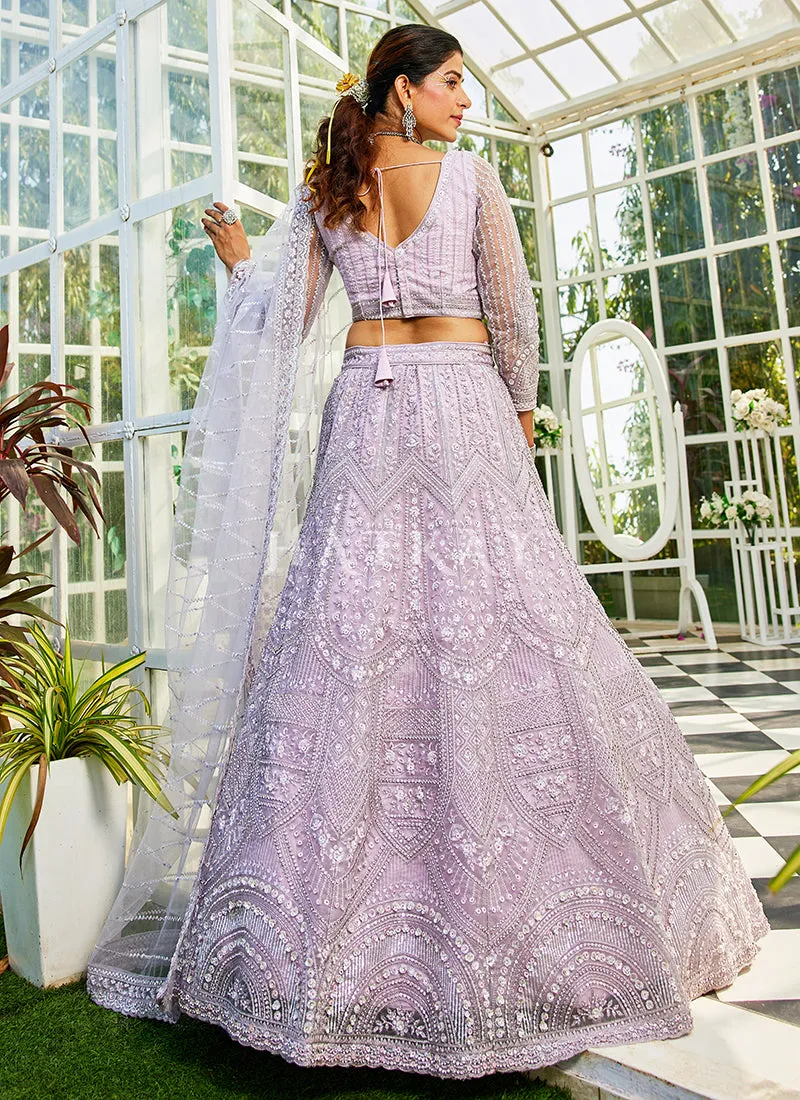 Lavender Bridal Lehenga Choli