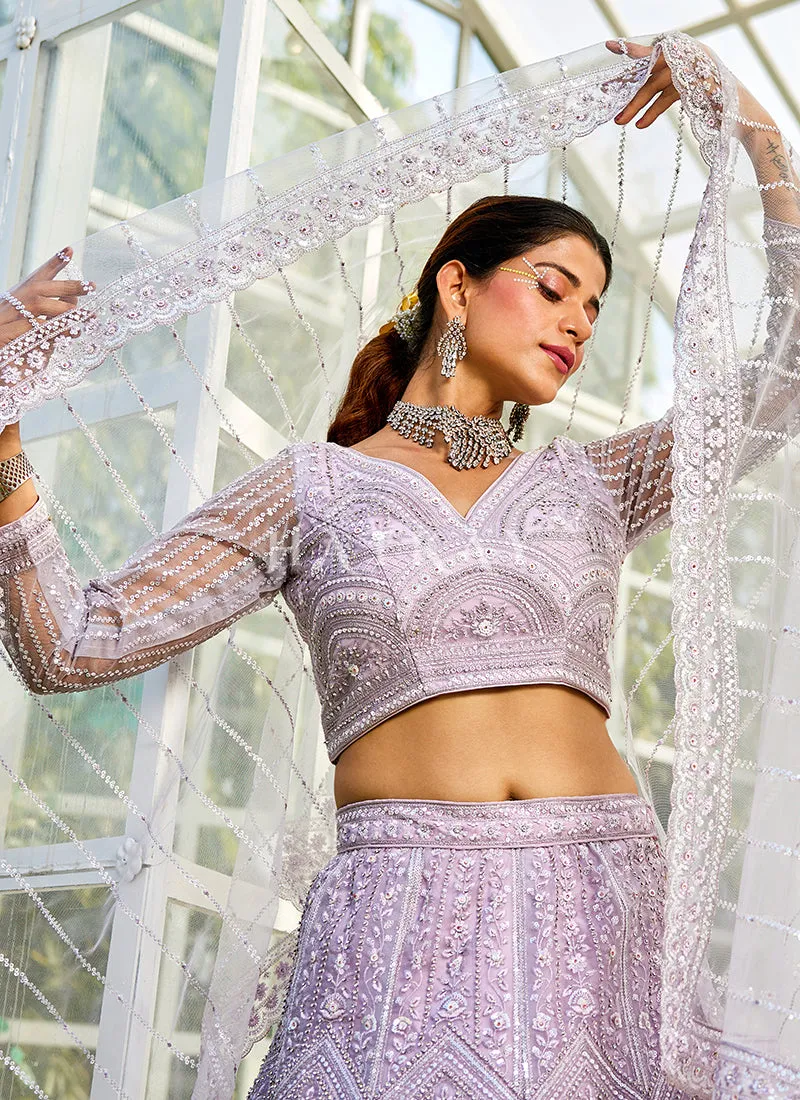 Lavender Bridal Lehenga Choli