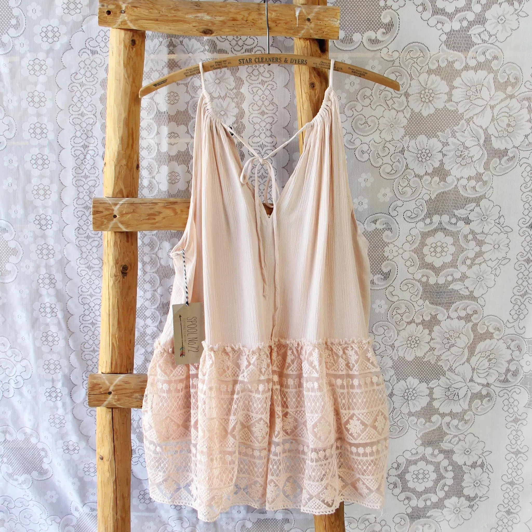 Layered Lace Tank in Dusty Pink
