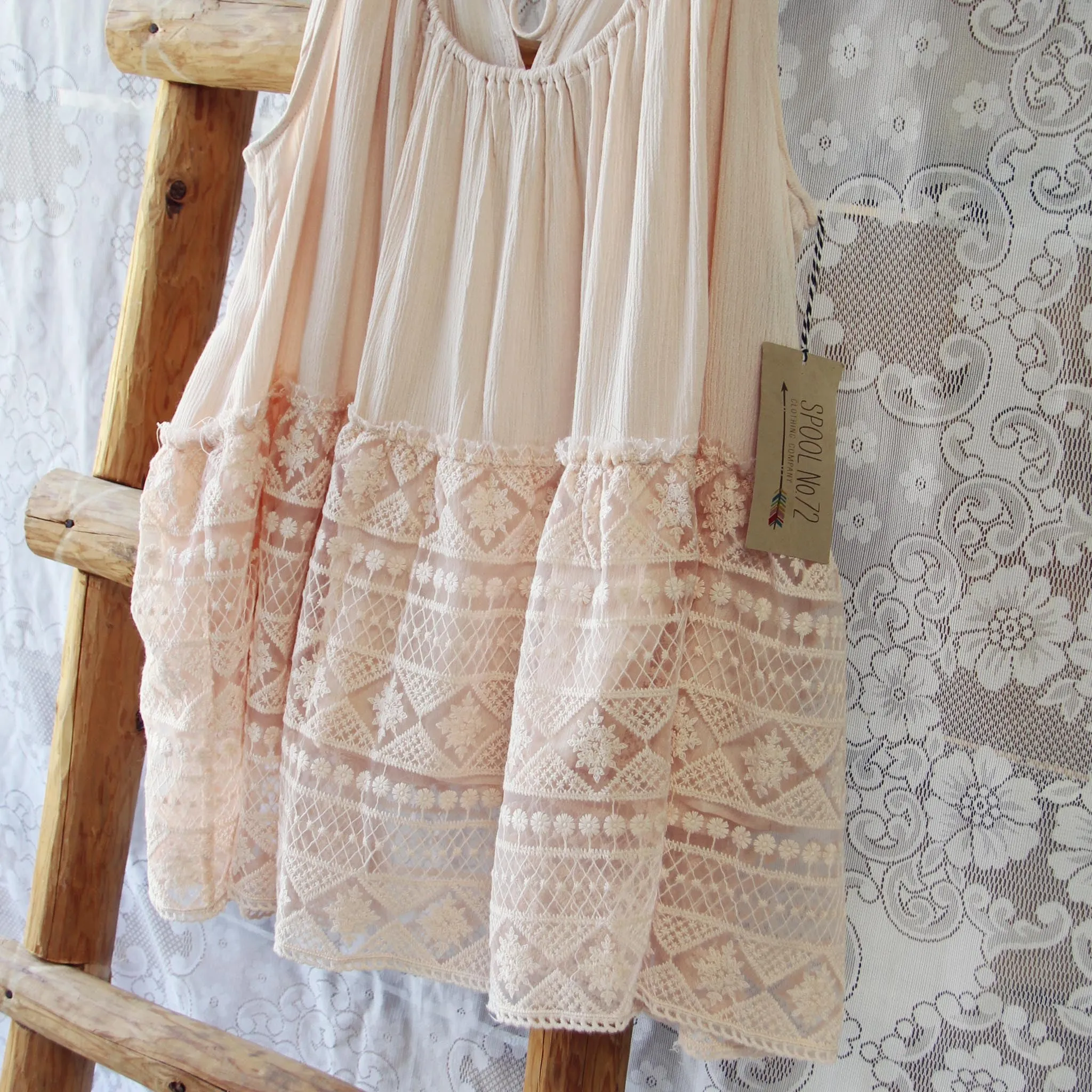 Layered Lace Tank in Dusty Pink
