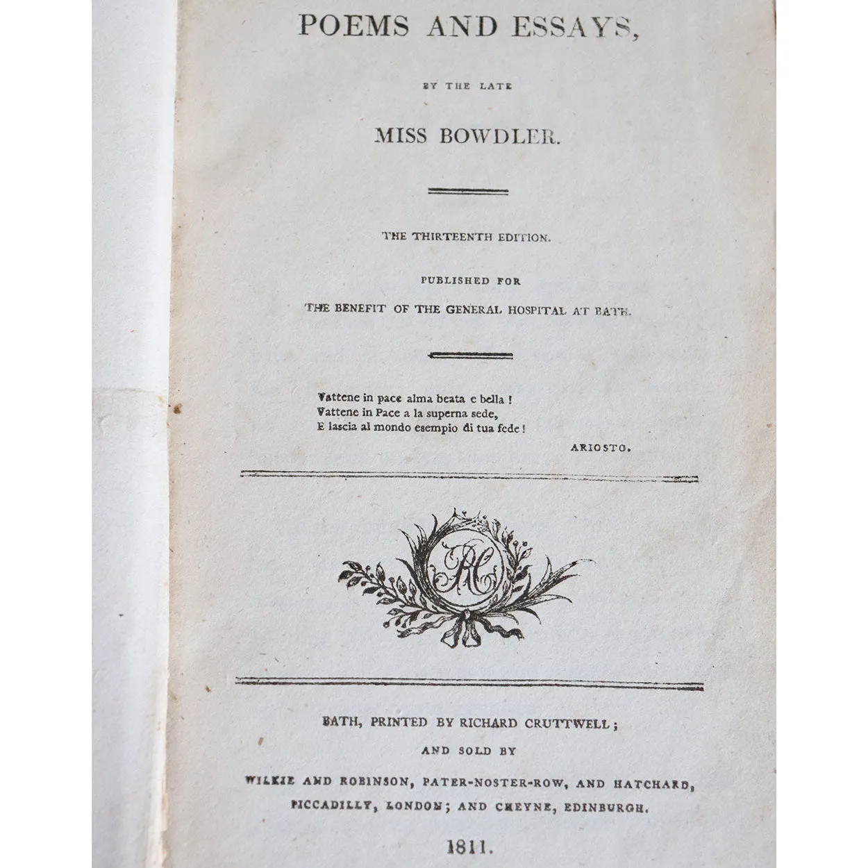 Leather Bound Book: Poems and Essays by the Late Miss Bowdler