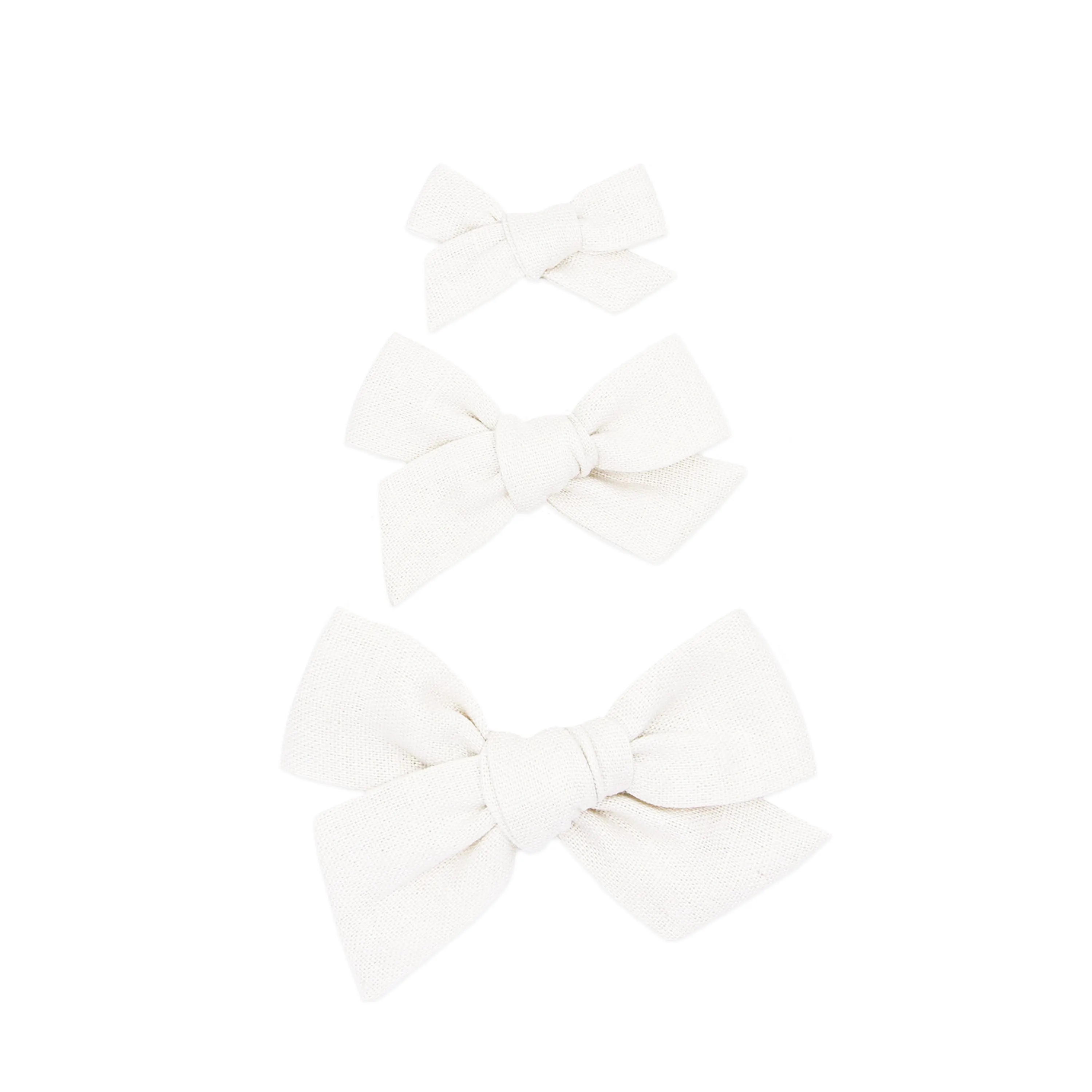 Linen Bow 3 Pack: Lavender Clips