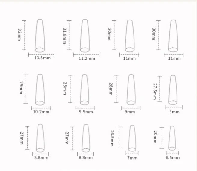 Long Ballet Gradient White Colorful Glitter Tender Girl Fake Nails Wearable