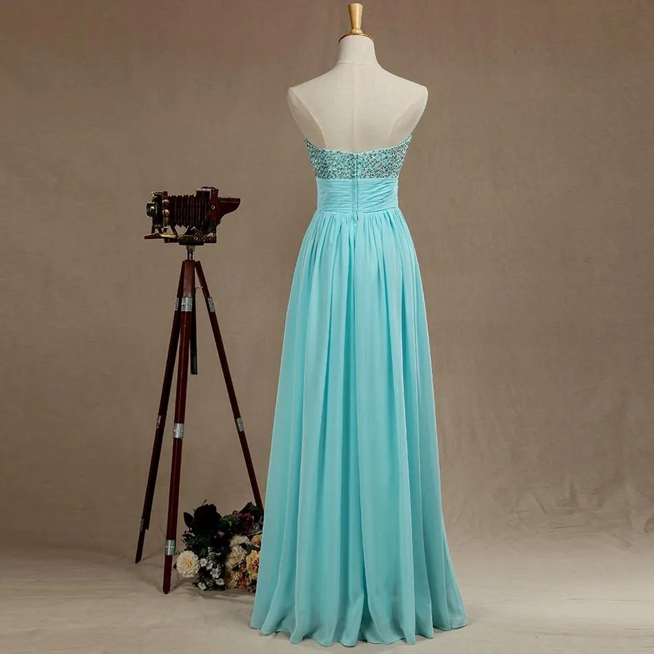 Long Bridesmaid Dress, Sleeveless Bridesmaid Dress, A-Line Bridesmaid Dress, Chiffon Dress for Wedding, Sweet Heart Bridesmaid Dress, Floor-Length Bridesmaid Dress, LB0378