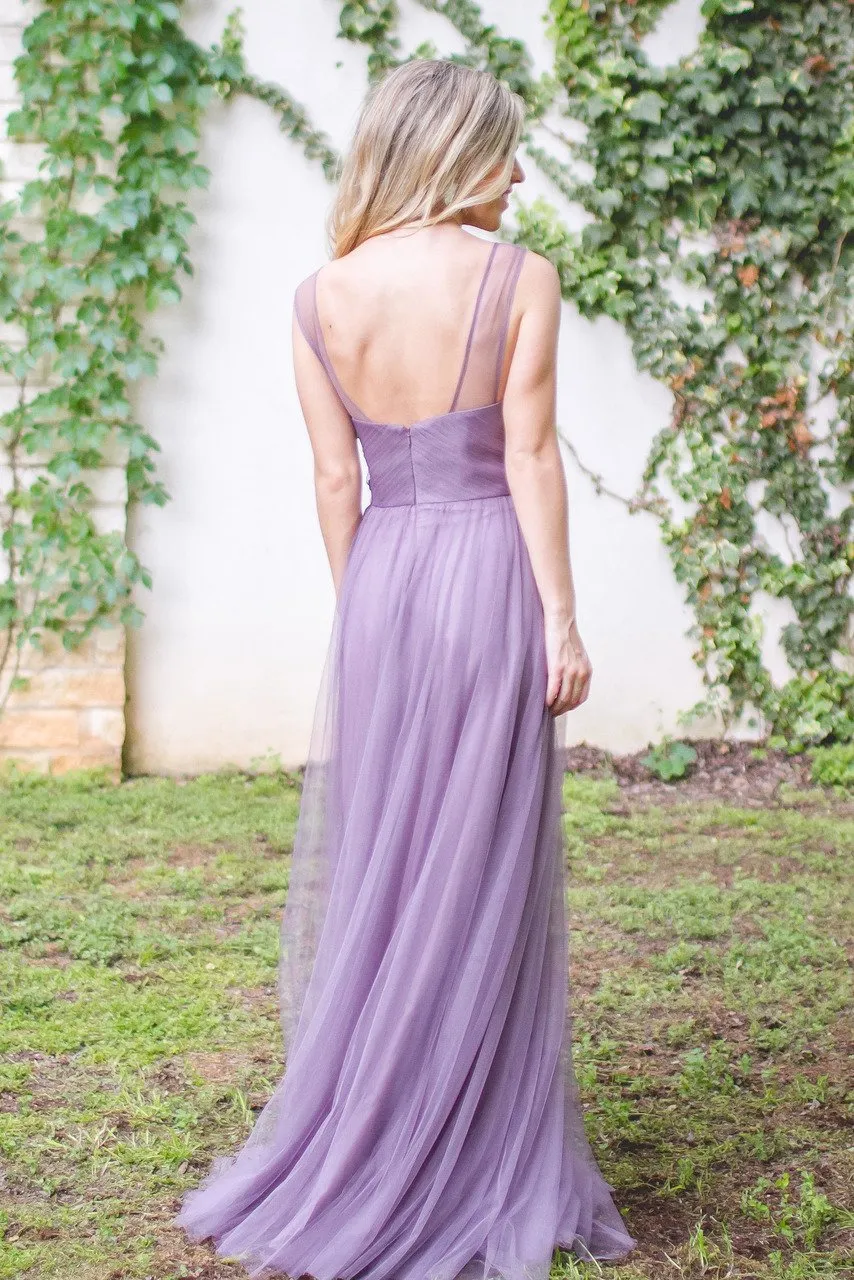 Long Bridesmaid Dress, Sleeveless Bridesmaid Dress, Tulle Bridesmaid Dress, Dress for Wedding, Sweet Heart Bridesmaid Dress, Floor-Length Bridesmaid Dress, LB0436