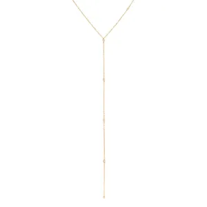 Long CZ Bezel Lariat