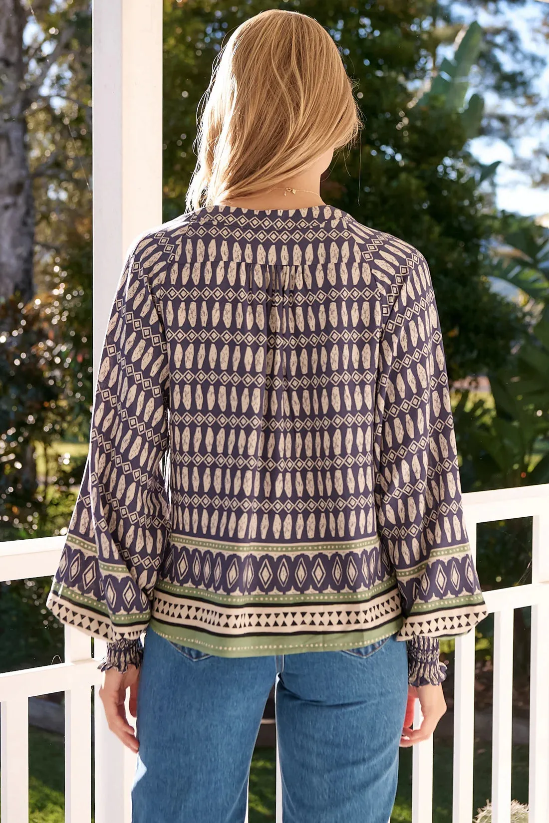 Lorena Print Long Sleeve Gabriella Top