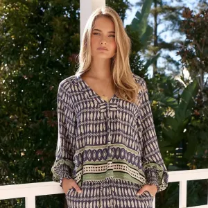 Lorena Print Long Sleeve Gabriella Top