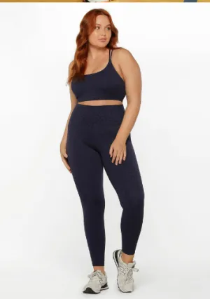 Lorna Jane LJ Cloud Lotus No Chafe Ankle Biter Leggings - French Navy Leopard