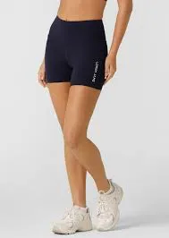 Lorna Jane Lotus No Chafe Phone Pocket 12cm Bike Shorts - French Navy