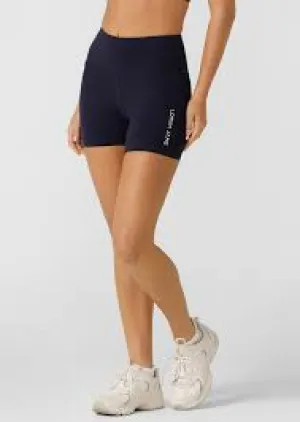 Lorna Jane Lotus No Chafe Phone Pocket 12cm Bike Shorts - French Navy