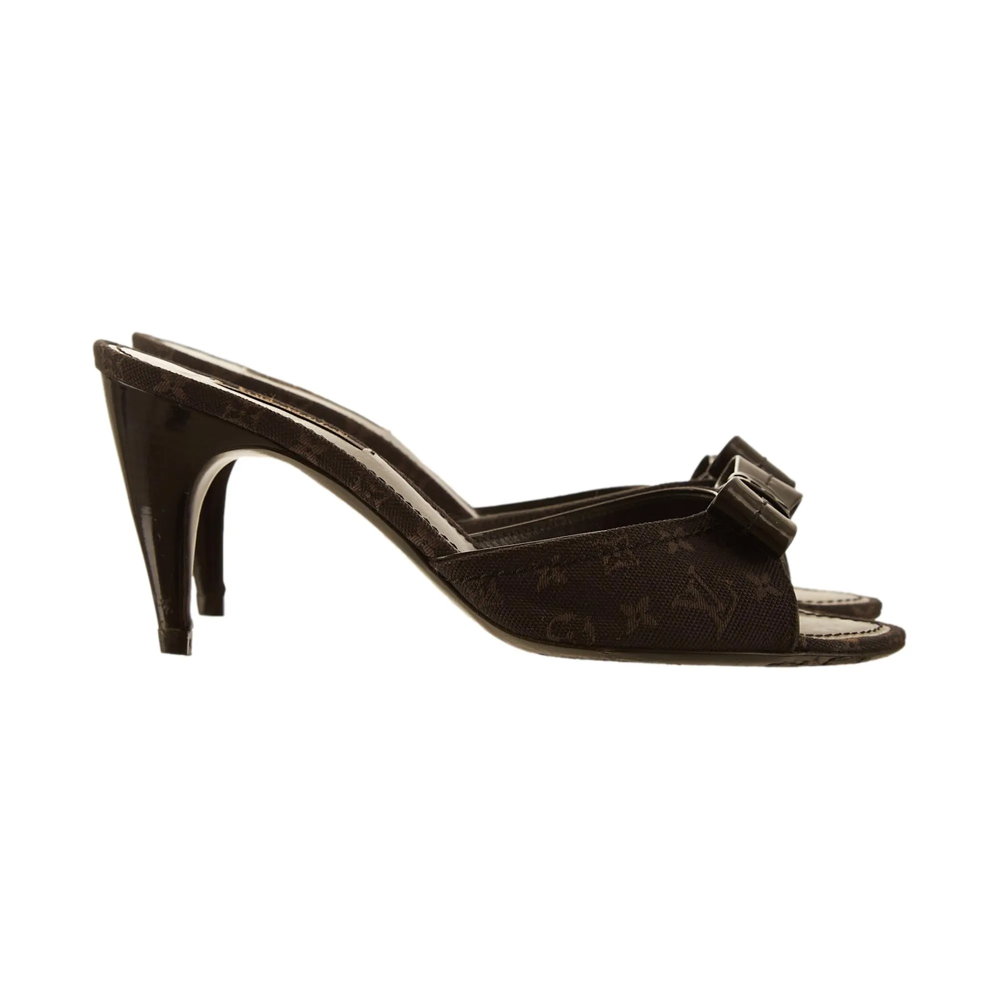 Louis Vuitton Black Logo Bow Heels