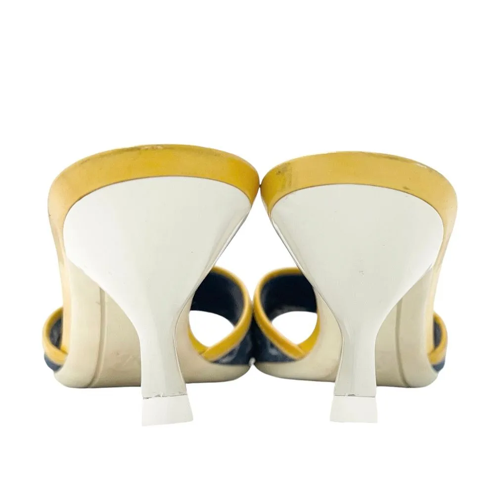 Louis Vuitton Denim Bow Logo Kitten Heels