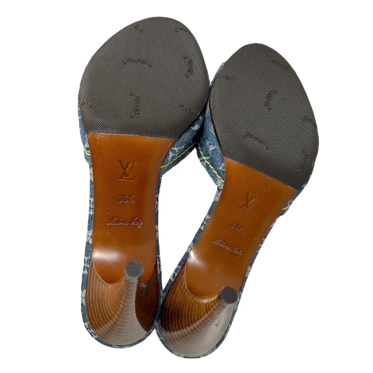 Louis Vuitton Denim Monogram Bow Heels
