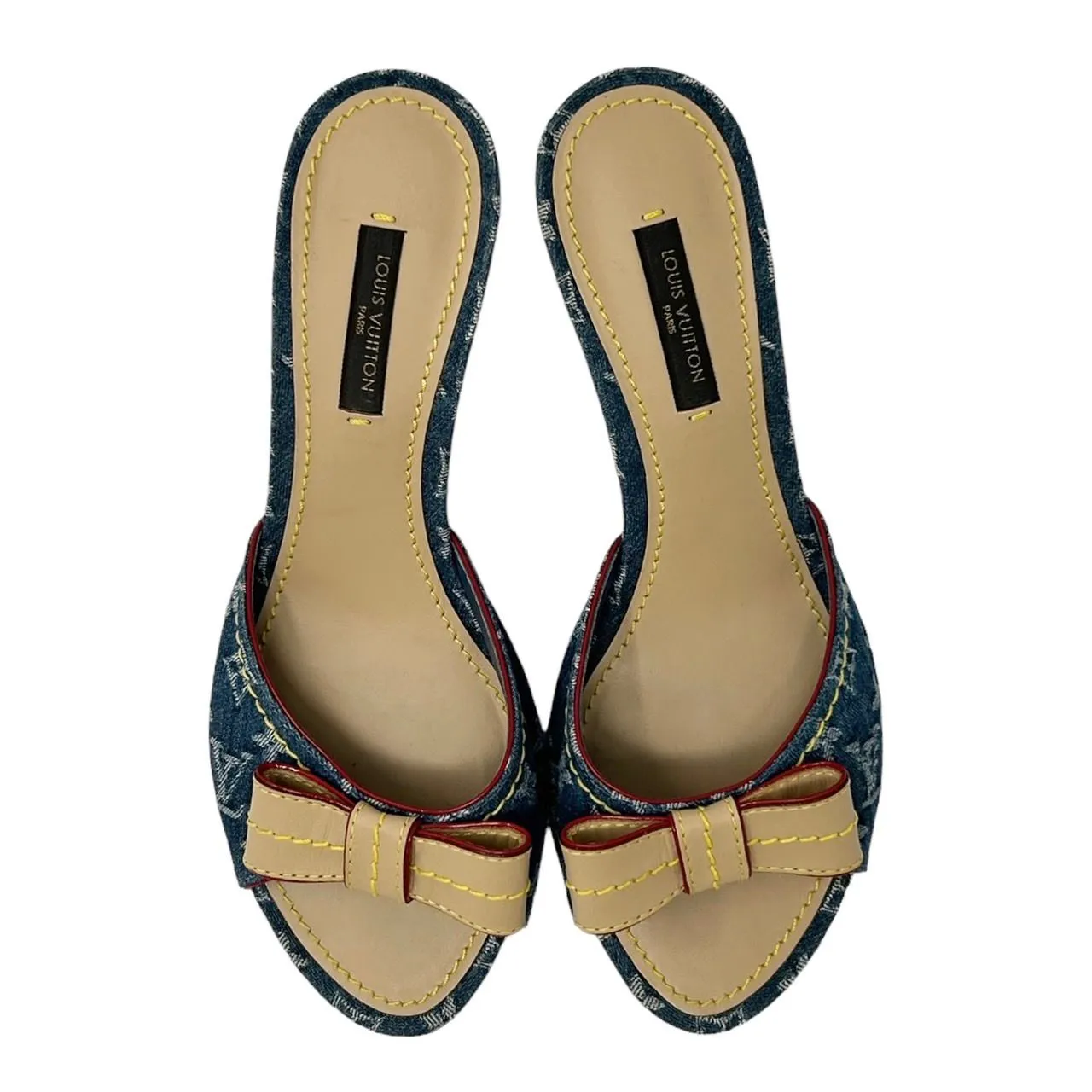 Louis Vuitton Denim Monogram Bow Heels