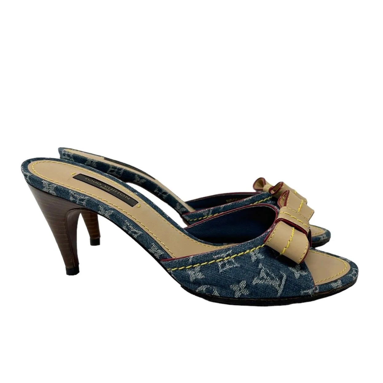 Louis Vuitton Denim Monogram Bow Heels