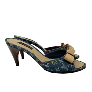 Louis Vuitton Denim Monogram Bow Heels