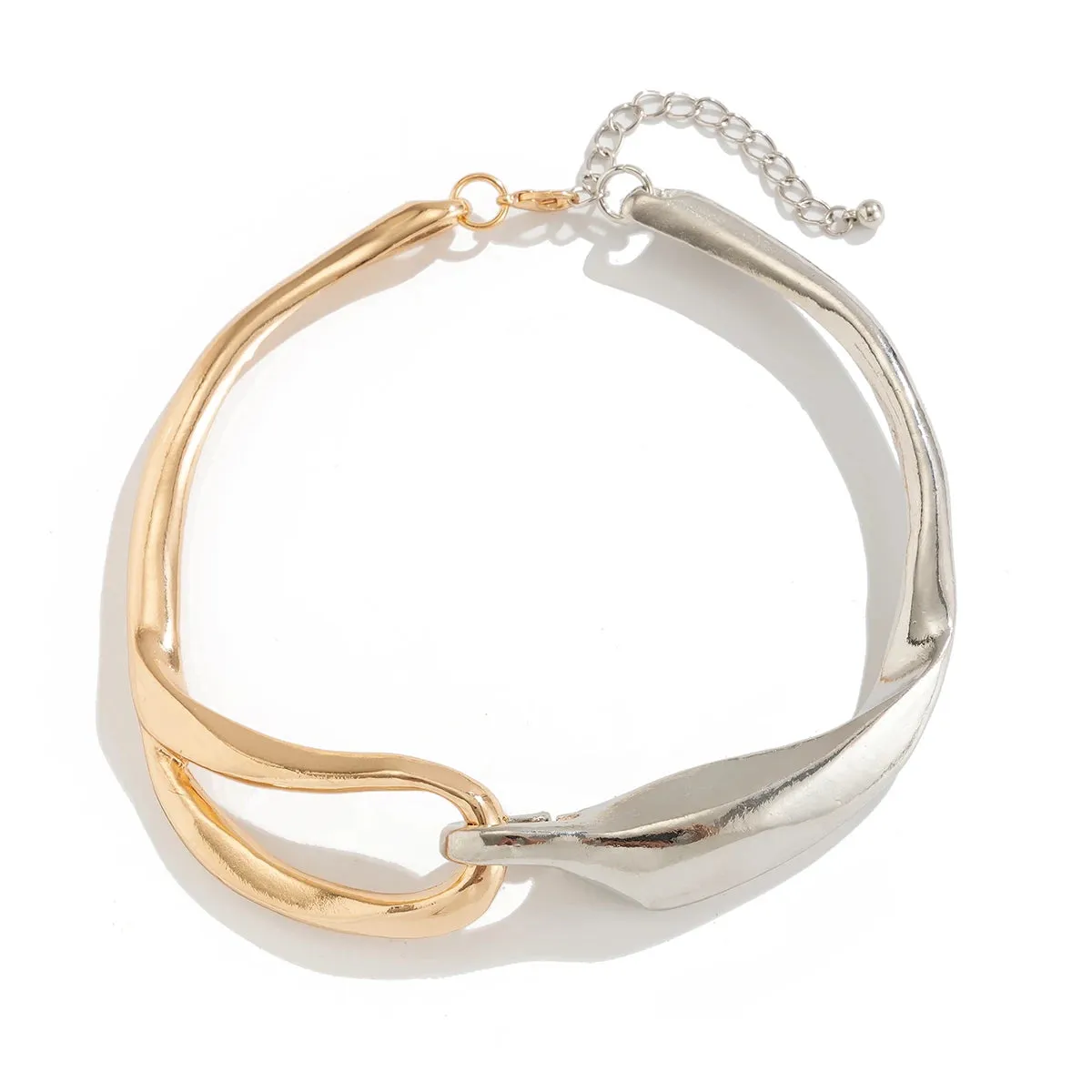 Luxury Mixed Metal Chunky Torque Necklace