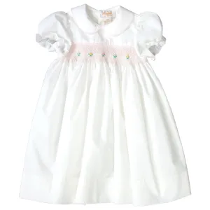 Mary Off White English Smocked Baby Dress
