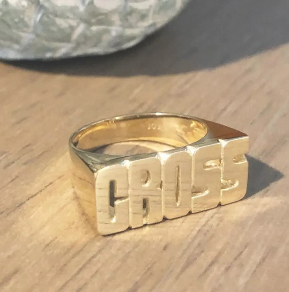 Medium Block Name Ring