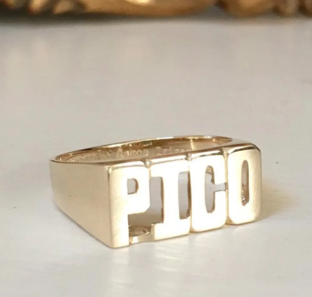 Medium Block Name Ring