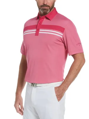 Mens Yarn Dyed Birdseye Color Block Polo