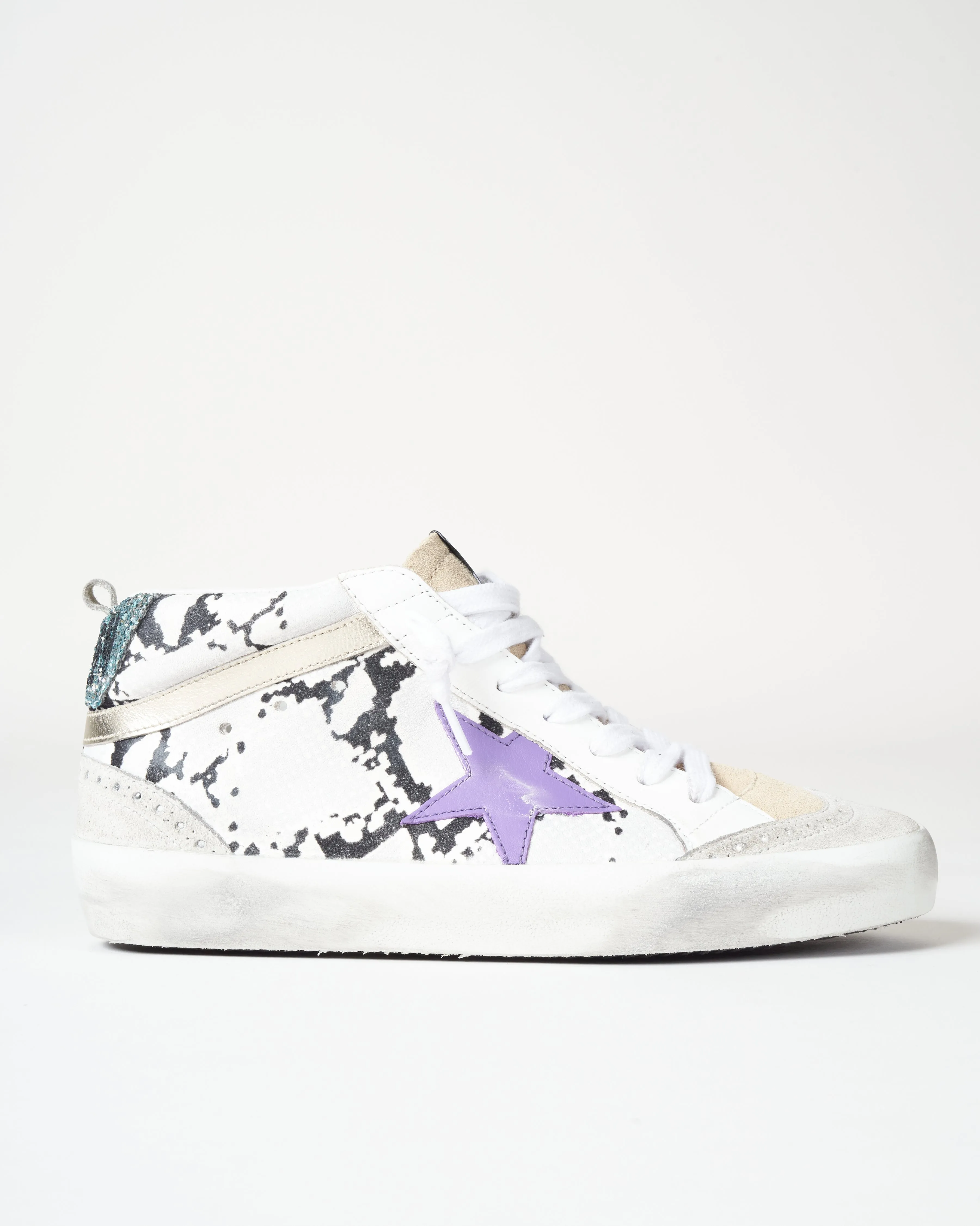 mid star sneaker - grey python/platinum