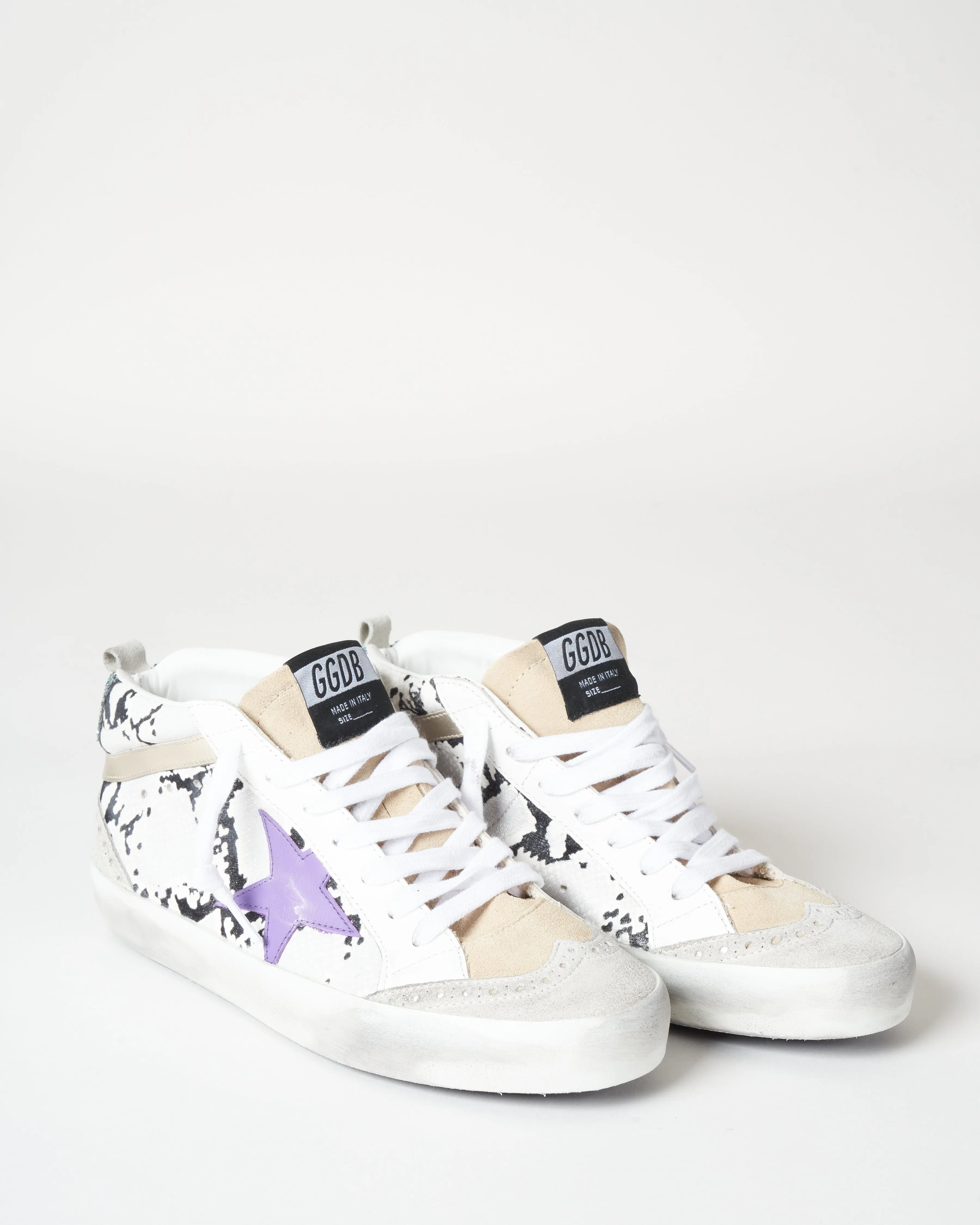 mid star sneaker - grey python/platinum