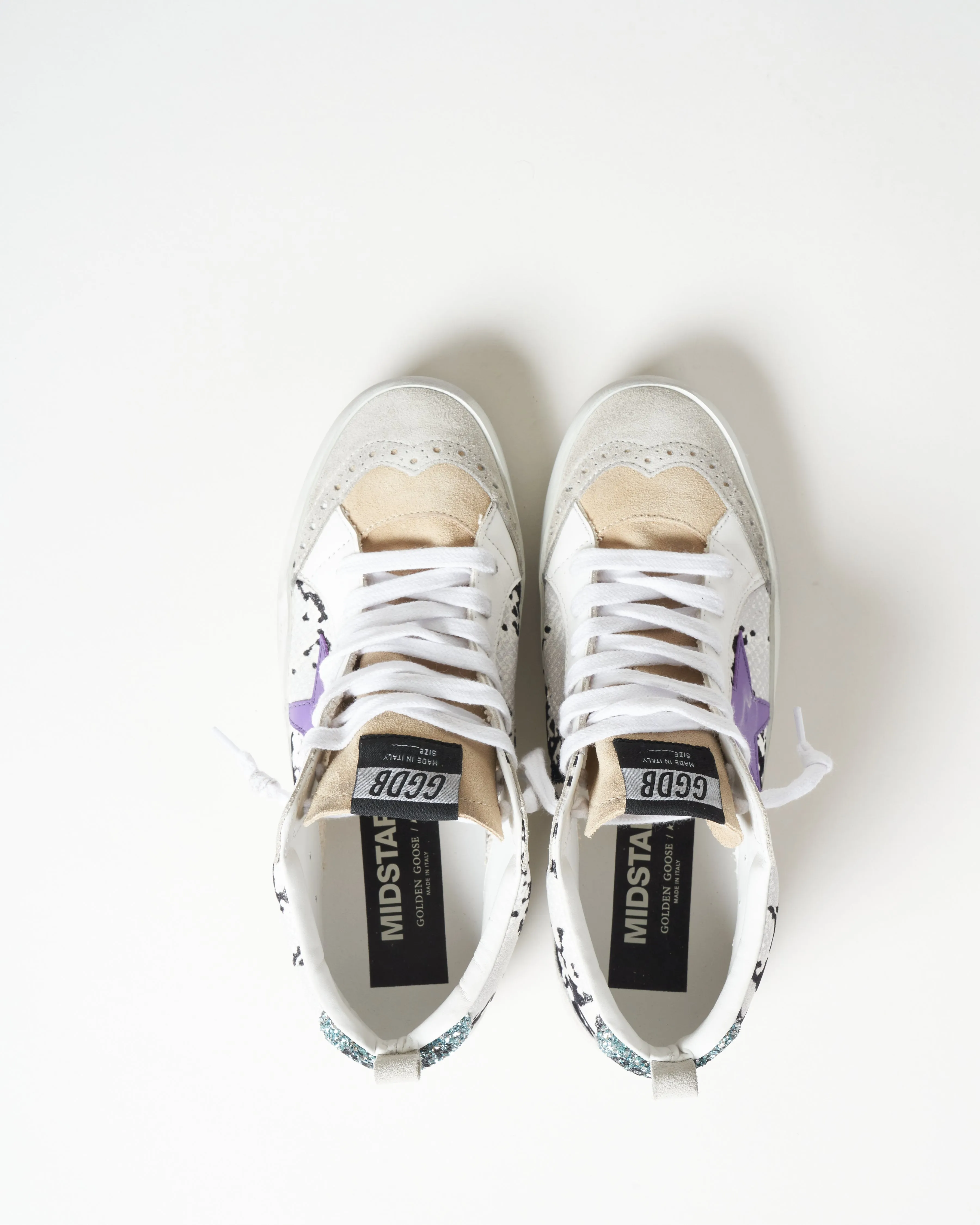 mid star sneaker - grey python/platinum