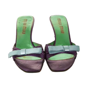Miu Miu Purple Bow Kitten Heels
